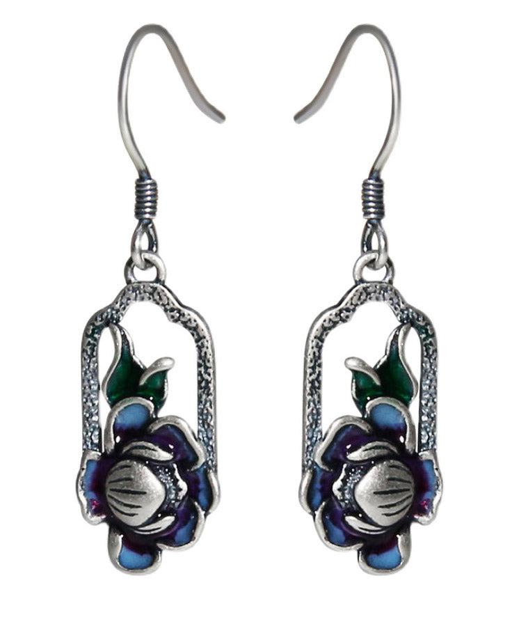 Blue Sterling Silver Drop Earrings