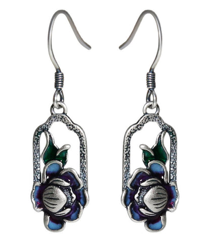 Blue Sterling Silver Drop Earrings