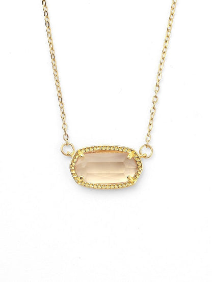 Oval Birthstone Pendant Necklace