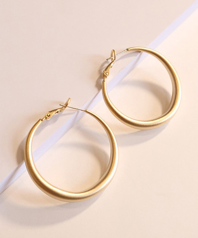 Gold Copper Overgild Round Hoop Earrings