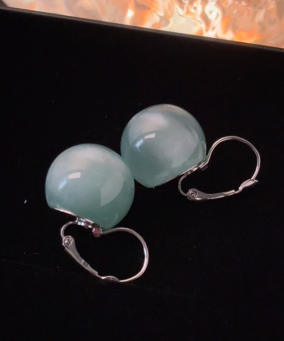 Blue Sterling Silver Ball Drop Earrings