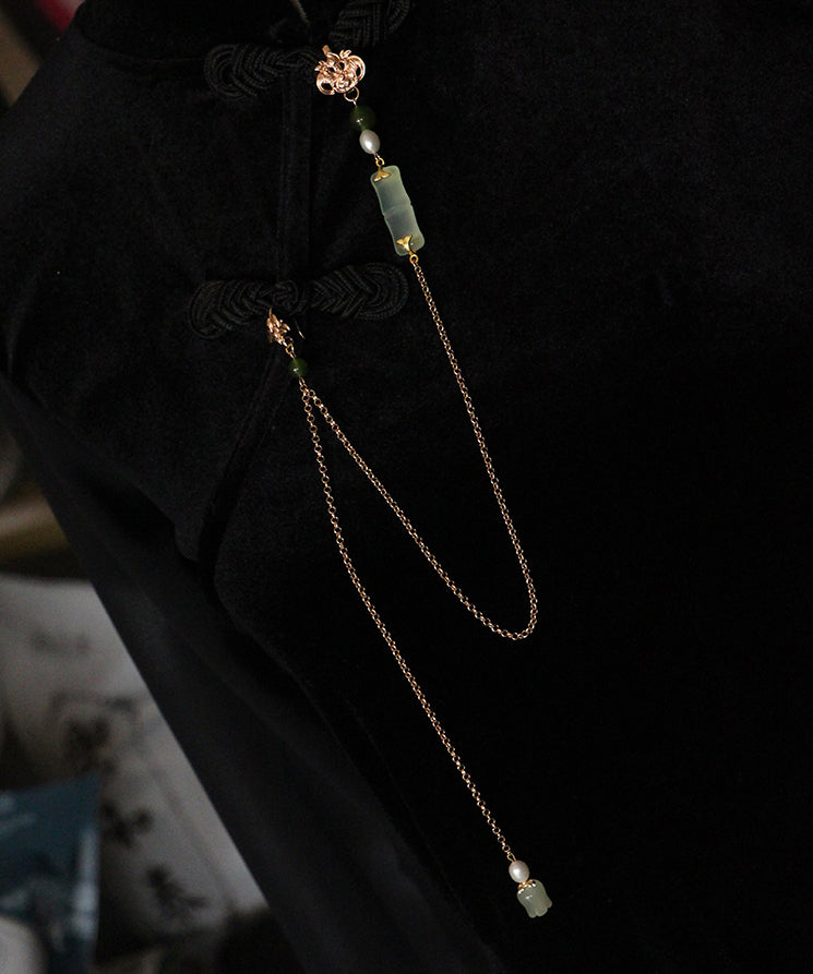 Gold Sterling Silver Overgild Jade Pearl Brooches