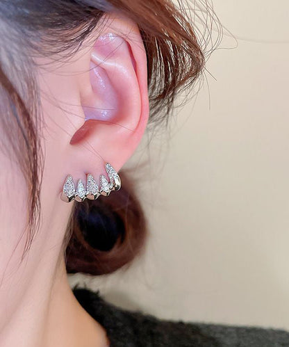 Silver Zircon Stylish Stud Earrings