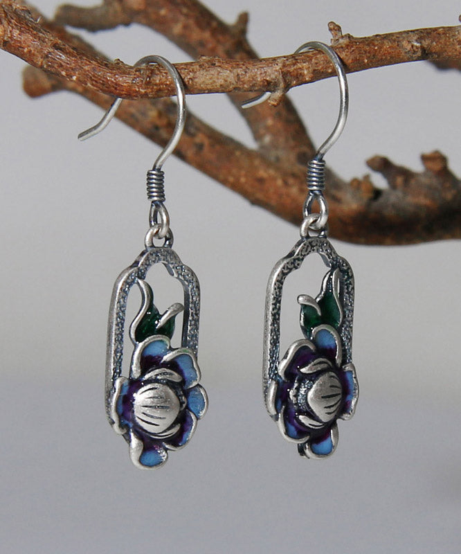 Blue Sterling Silver Drop Earrings