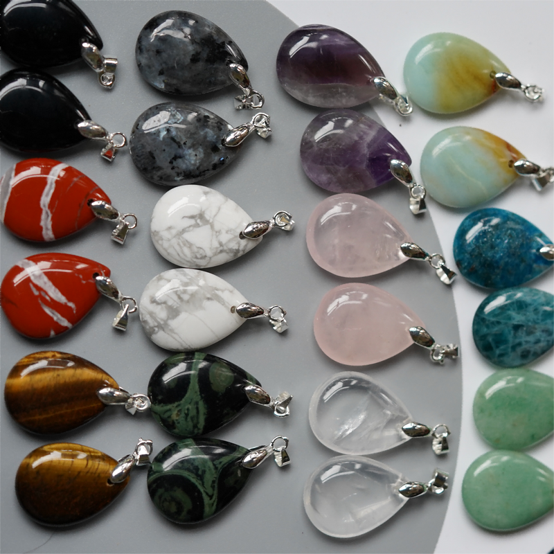 1.0 Inch Mixed Crystal Water Drop Pendant for Healing