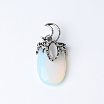 1.8 Inch Crystal Pendant With Moon Symbol | Spiritual Necklace