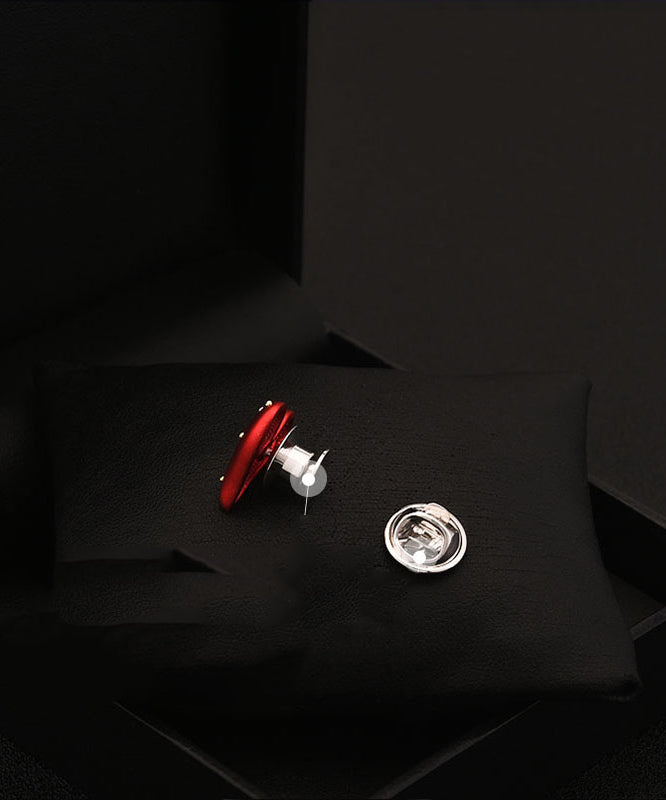 Red Stainless Steel Love Brooch