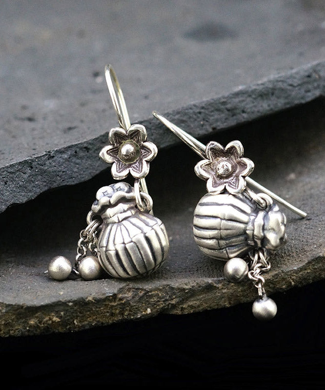 Silk Sterling Silver Pocket Tassel Drop Earrings
