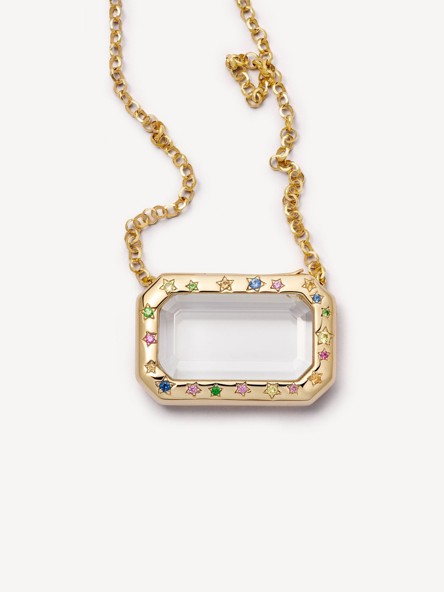 Transparent Photo Box Pendant Necklace