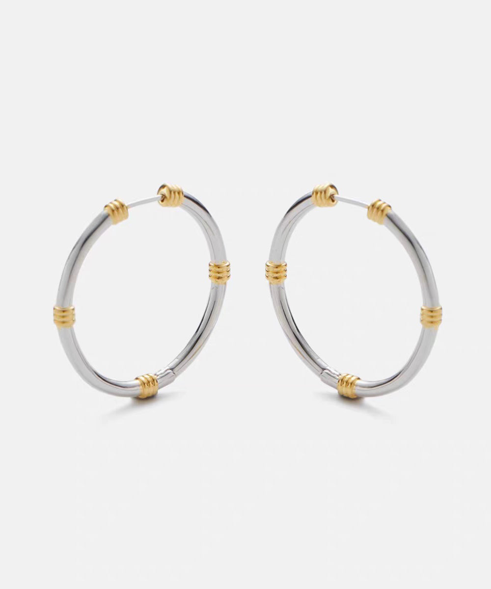 Silk Copper Overgild Hoop Earrings