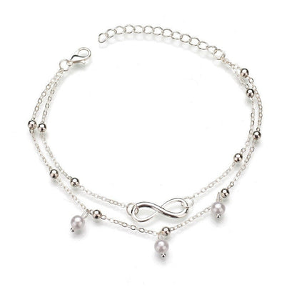 Infinity Pearl Double Layer Anklet