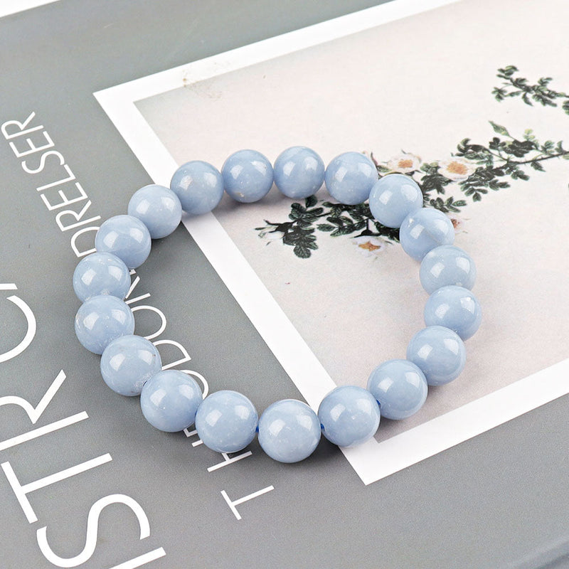 10mm Angelite Spiritual Bracelet for Healing