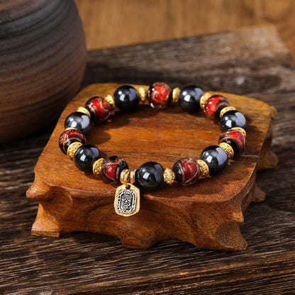 10mm Liuli Glass Lucky Zakiram Wealth Bracelet