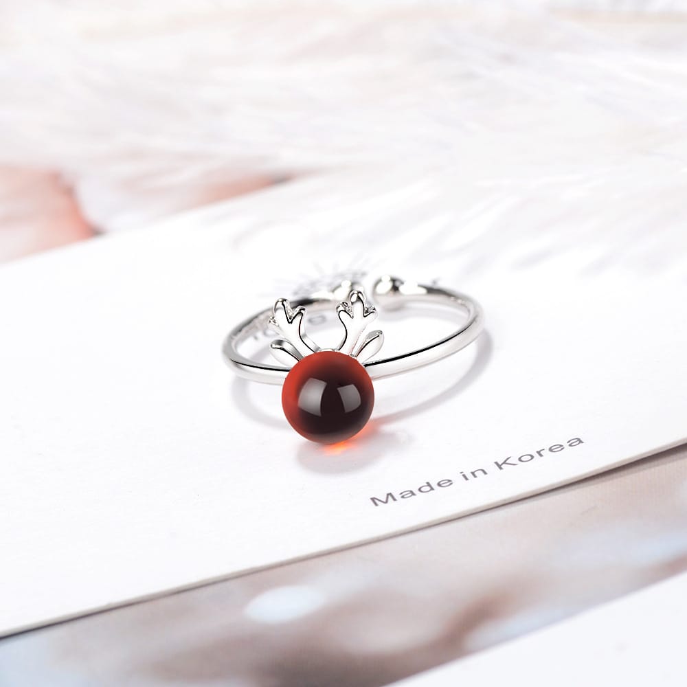 Crimson Antler Totem Ring