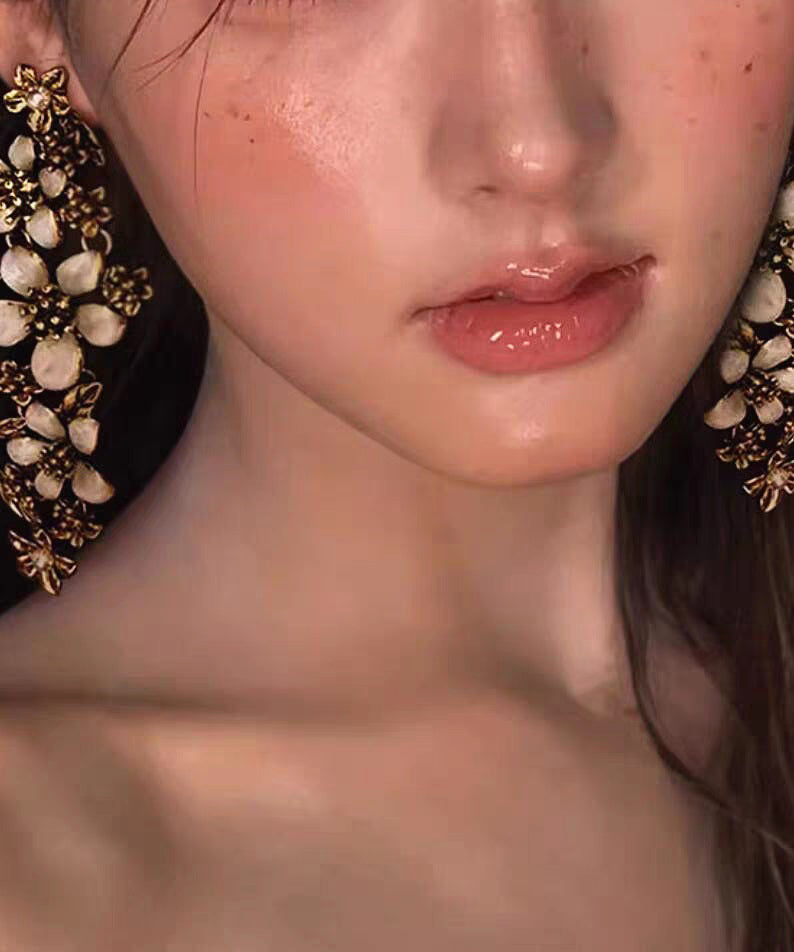 Retro White Alloy Tassel Drop Earrings