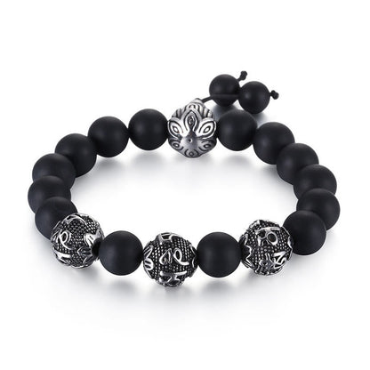 12mm Tiger Eye Protection Bracelet With Titanium Steel