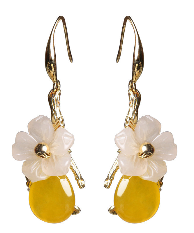 Diy Yellow Water Drop Drop Earrings