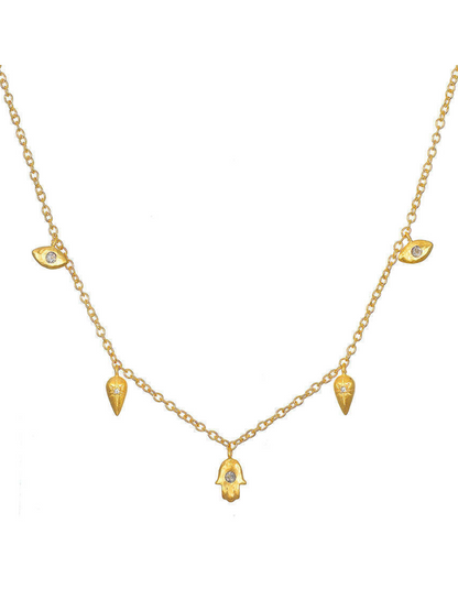 Snake Pendant & Zircon Necklace Set