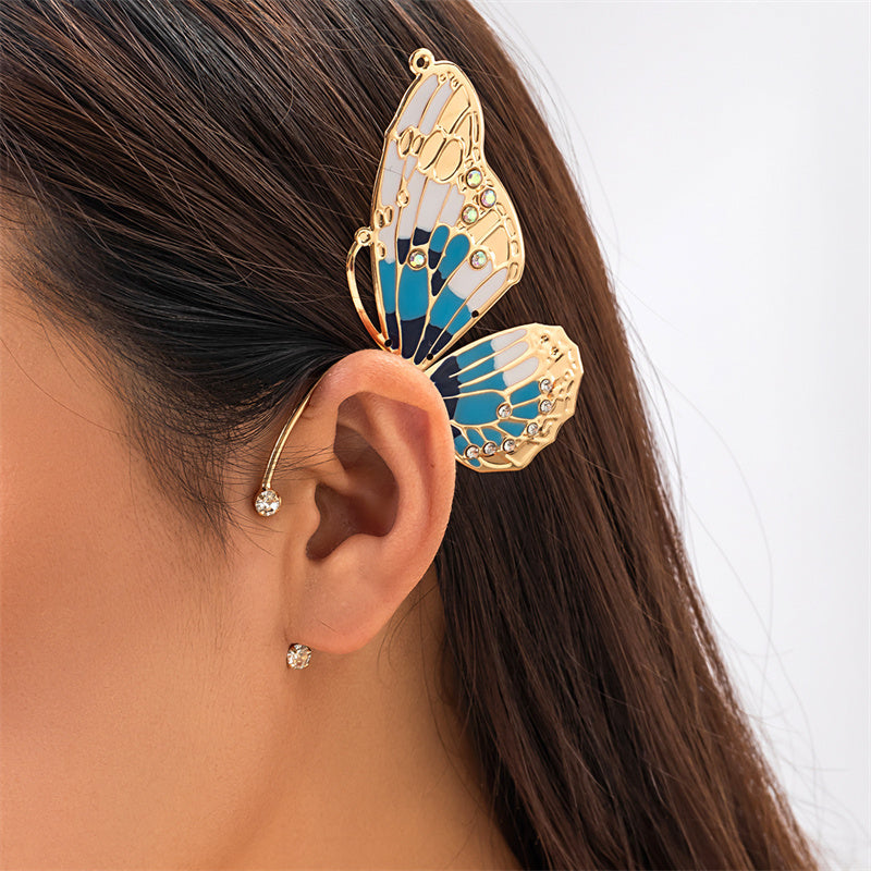 Butterfly Patchwork Rhinestone Earrings