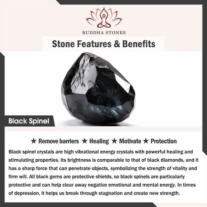 Buddha Stones Black Spinel Cat Motivate Choker Necklace