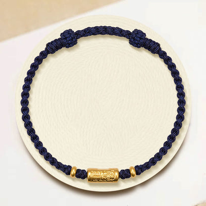 Handmade 999 Gold Red String Bracelet for Strength