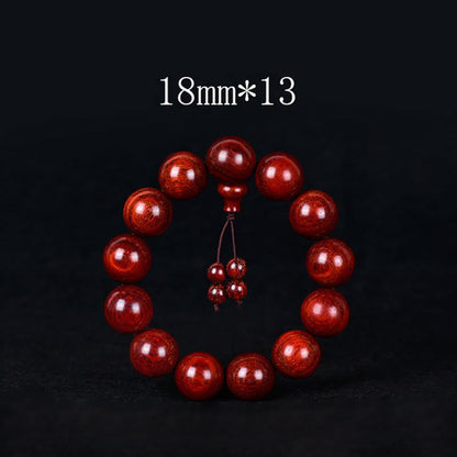Buddha Stones Tibetan Small Leaf Red Sandalwood Balance Bracelet