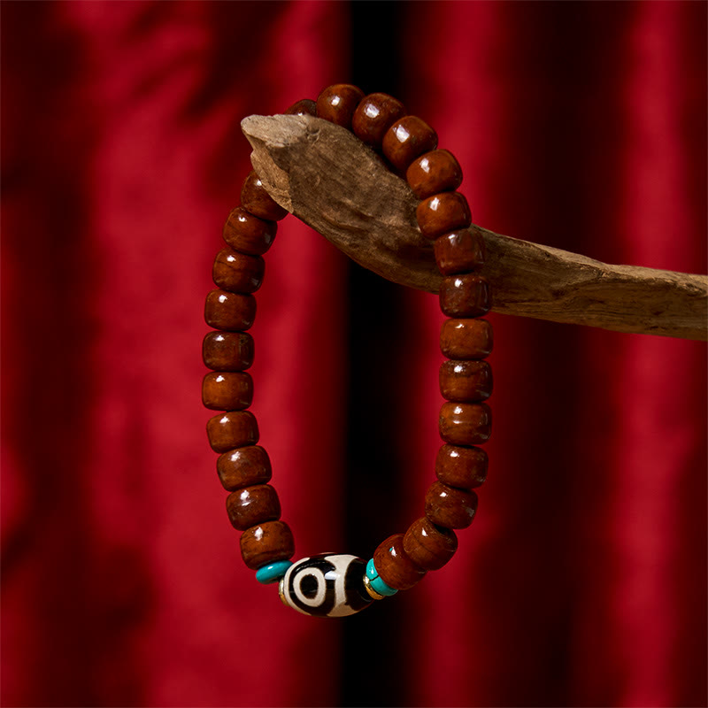 Buddha Stones Bone Beads Vajra Three-eyed Dzi Bead Luck Bracelet
