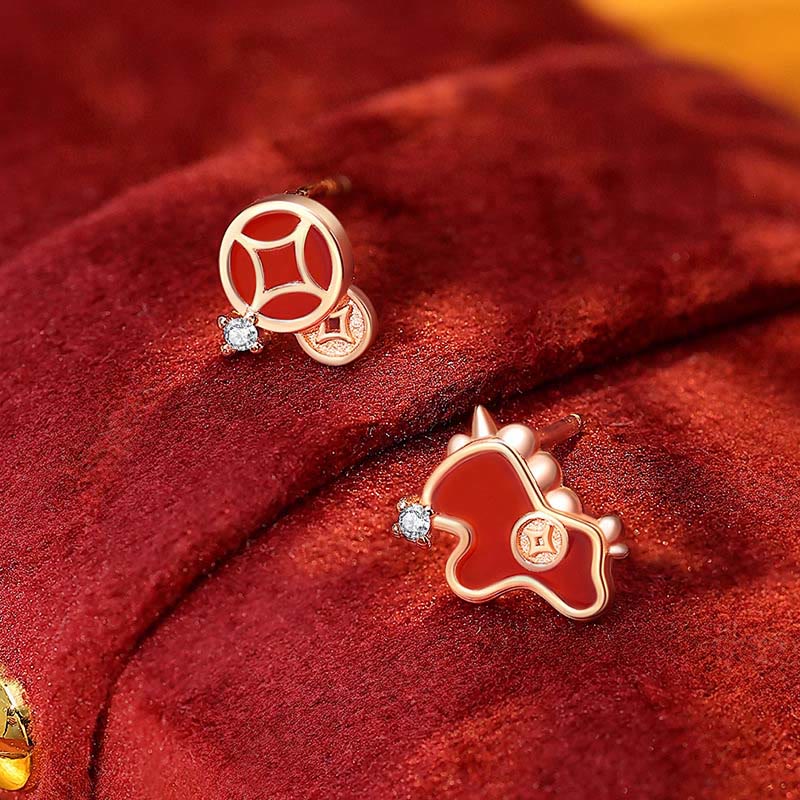 Buddha Stones 925 Sterling Silver Year of the Horse Red String Red Agate Coin Charm Luck Bracelet
