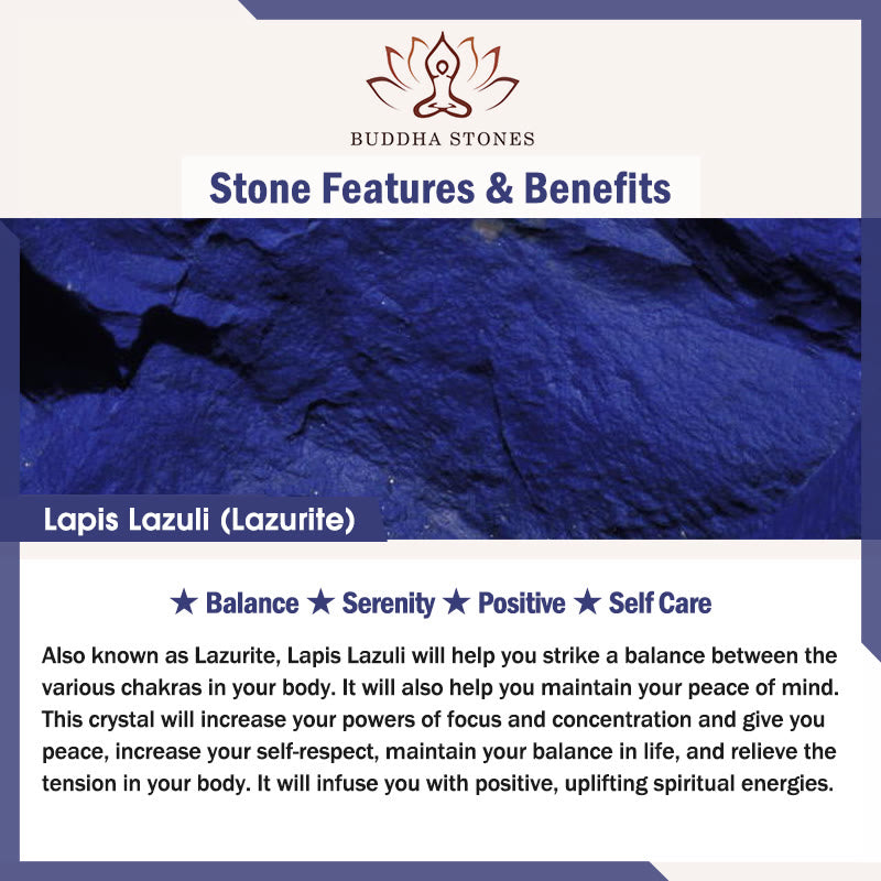 Buddha Stones Natural Stone Amazonite Amethyst Lazurite Lapis Lazuli Rose Quartz Heart Positive Balance Bracelet