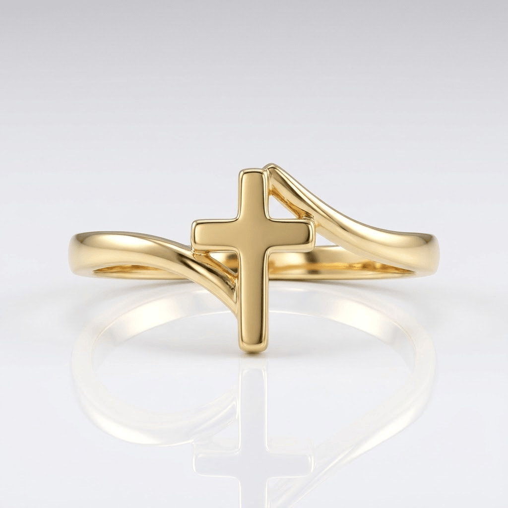 Star Cross Gold Ring - Adjustable