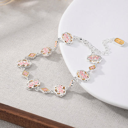 Buddha Stones Copper Enamel Lotus New Beginning Bracelet
