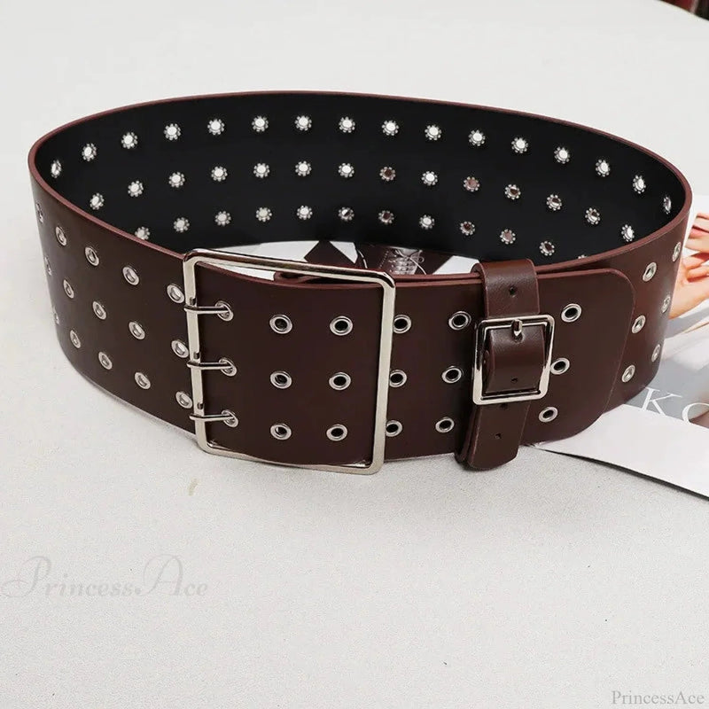 Gothic Rivet Leather Cummerbund Belt