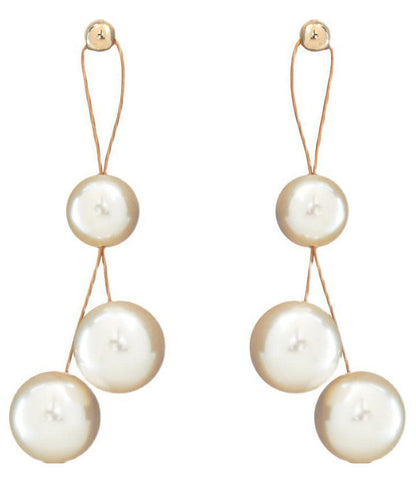Art White Pearl S925 Silver Drop Earrings