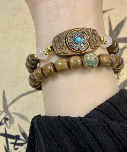 Fine Brown Turquoise Chain Bracelet