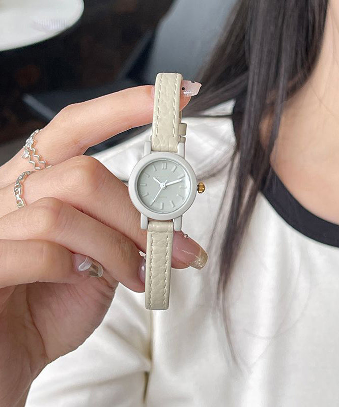 Tea Color Genuine Leather Waterproof Watch