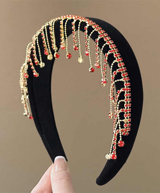 Black Overgild Zircon Tassel Hairpin