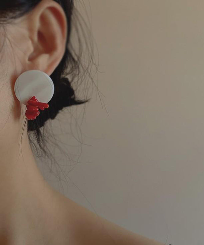 Colorblock Alloy Shell Stud Earrings