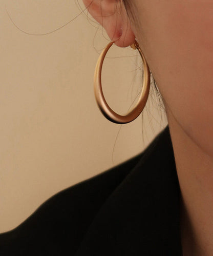 Gold Copper Overgild Round Hoop Earrings