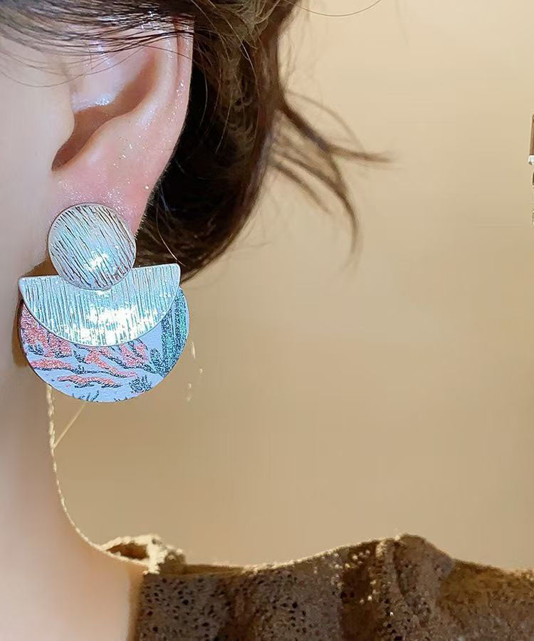 Handmade Wooden Print Stud Earrings