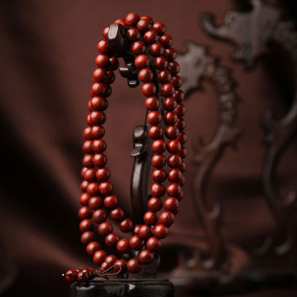 8mm Red Sandalwood 108 Beads Wood Mala Bracelet