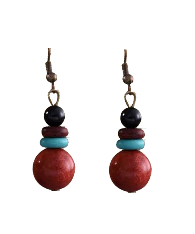 Style Wood Beads Drop Earrings