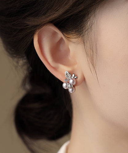 Japan South Korea Style Zircon Grape Pearl Earrings