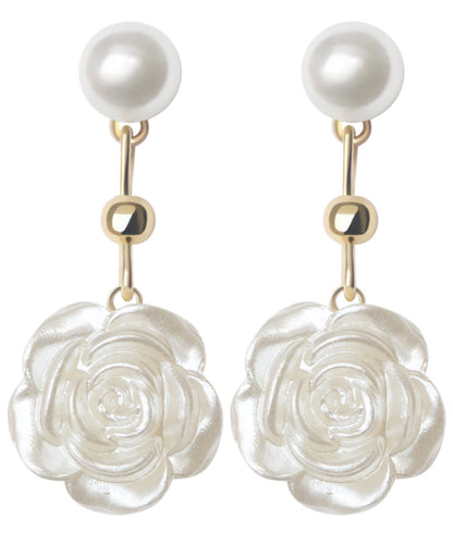 Style White Alloy Pearl Drop Earrings