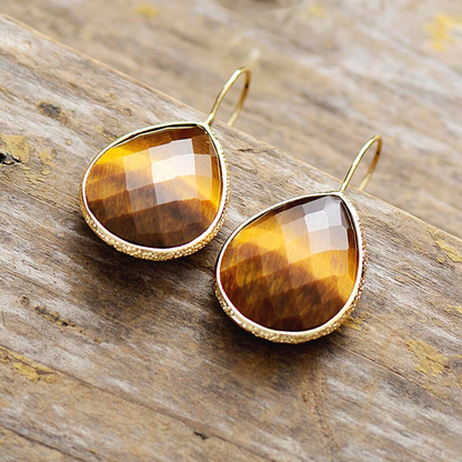 Good Fortune Tiger's Eye Earrings