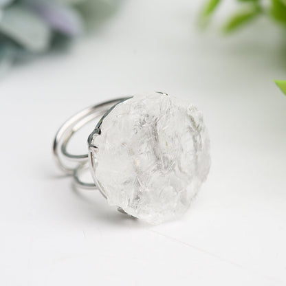 2-inch Mixed Raw Stone Healing Ring for Spiritual Balance