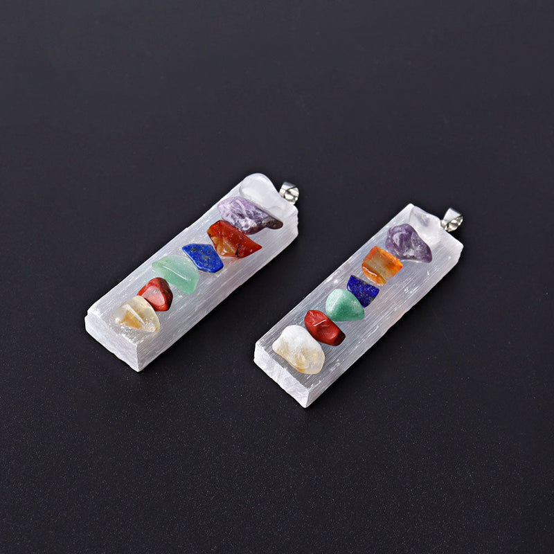 2-inch Selenite Chakra Healing Pendant