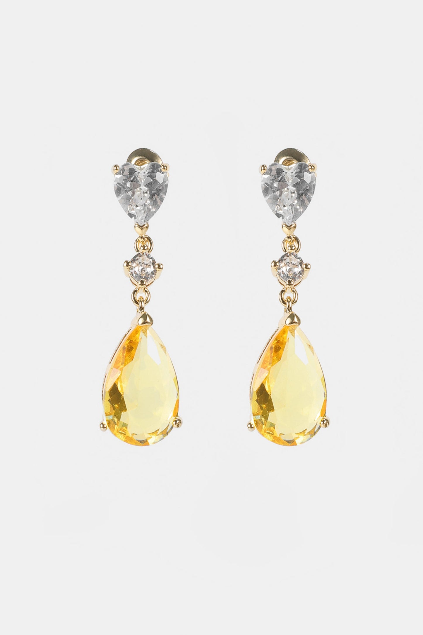 Faux Diamond Heart Earrings