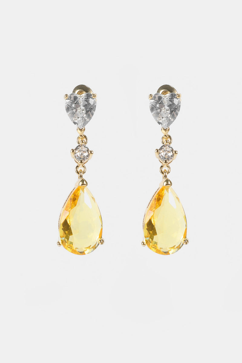 Faux Diamond Heart Earrings