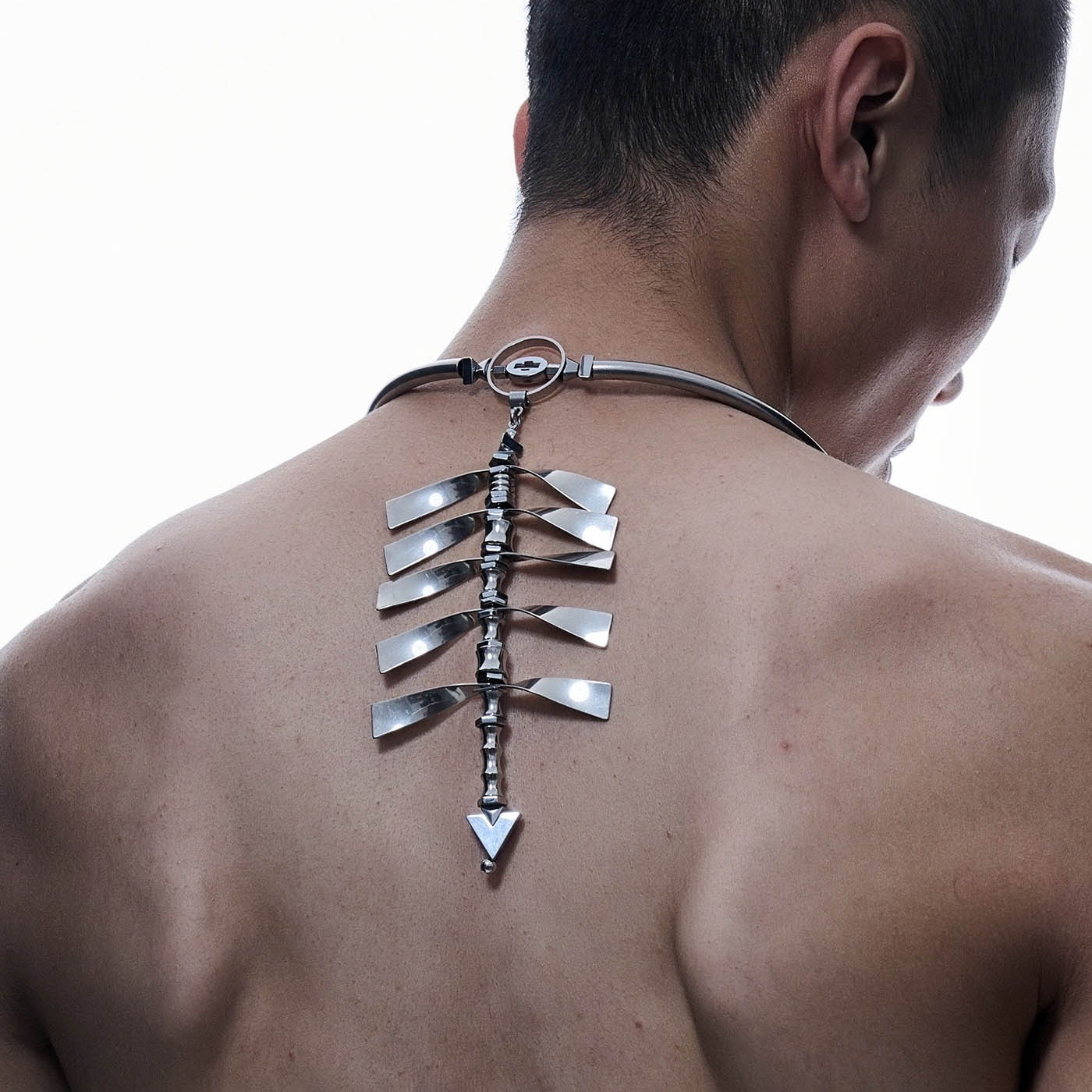 Chrome Spine Arrow Necklace