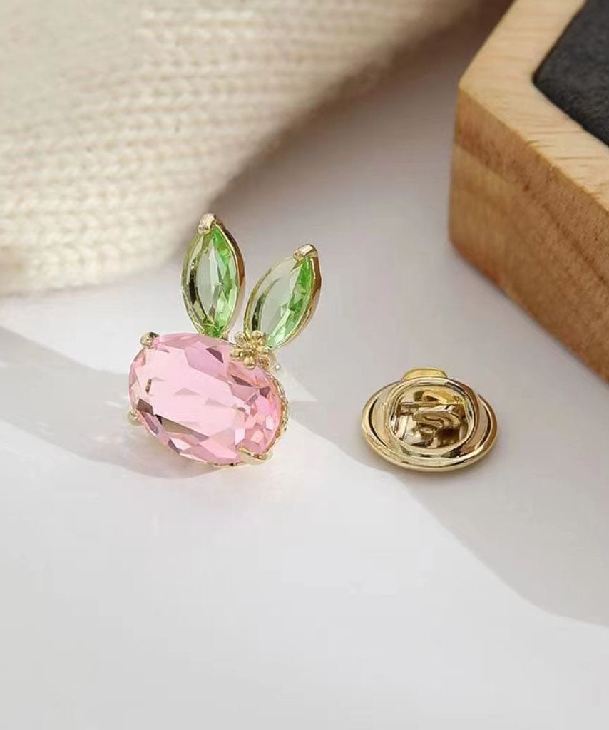 Diy Colorblock Sterling Silver Crystal Rabbit Brooches
